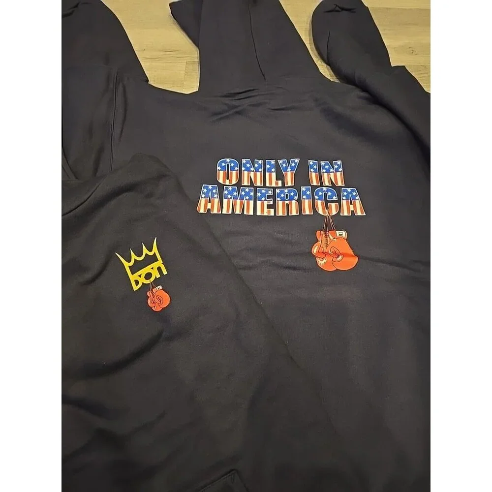 Only in America BOXING Gloves Don KING logo Hoodie sweatshirt NEW M or L Retro - Picture 1 of 4